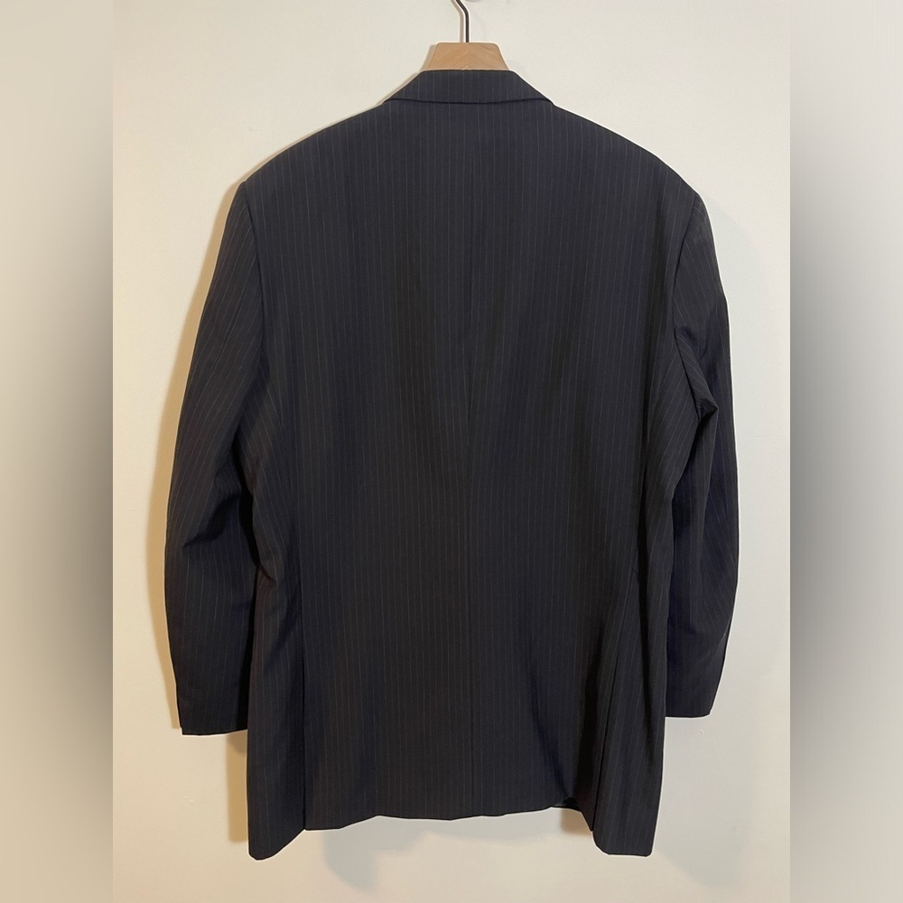 Ezra K Signature Gold Super 120’s Wool Suit Blue Jacket 46L Pants 40L Italy EUC - Picture 5 of 16